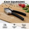imageZulay Comfort Grip Garlic Press  Garlic Mincer Tool  Garlic Crusher  Garlic Press Mincer Rust Proof with Soft Ergonomic Handle Easy Clean Set with Peeler and BrushCharcoal Black