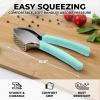 imageZulay Comfort Grip Garlic Press  Garlic Mincer Tool  Garlic Crusher  Garlic Press Mincer Rust Proof with Soft Ergonomic Handle Easy Clean Set with Peeler and BrushBreeze Blue