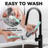 imageZulay Comfort Grip Garlic Press  Garlic Mincer Tool  Garlic Crusher  Garlic Press Mincer Rust Proof with Soft Ergonomic Handle Easy Clean Set with Peeler and BrushBreeze Blue