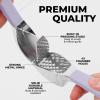 imageZulay Comfort Grip Garlic Press  Garlic Mincer Tool  Garlic Crusher  Garlic Press Mincer Rust Proof with Soft Ergonomic Handle Easy Clean Set with Peeler and BrushDusty Lavender