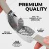 imageZulay Comfort Grip Garlic Press  Garlic Mincer Tool  Garlic Crusher  Garlic Press Mincer Rust Proof with Soft Ergonomic Handle Easy Clean Set with Peeler and BrushFog Gray