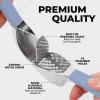imageZulay Comfort Grip Garlic Press  Garlic Mincer Tool  Garlic Crusher  Garlic Press Mincer Rust Proof with Soft Ergonomic Handle Easy Clean Set with Peeler and BrushPowder Blue