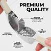 imageZulay Comfort Grip Garlic Press  Garlic Mincer Tool  Garlic Crusher  Garlic Press Mincer Rust Proof with Soft Ergonomic Handle Easy Clean Set with Peeler and BrushBlizzard White