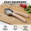 imageZulay Comfort Grip Garlic Press  Garlic Mincer Tool  Garlic Crusher  Garlic Press Mincer Rust Proof with Soft Ergonomic Handle Easy Clean Set with Peeler and BrushPetal Pink