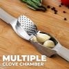 imageZulay Comfort Grip Garlic Press  Garlic Mincer Tool  Garlic Crusher  Garlic Press Mincer Rust Proof with Soft Ergonomic Handle Easy Clean Set with Peeler and BrushFog Gray