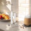 imageZulay Froth N Go Milk Frother Rechargeable  3in1 Frother Wand With Case ampamp USBC Charger  Comes With 3 Whisk Attachments for Latte Cappuccino Matcha Protein Shakes  CloudBlizzard White