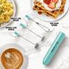 imageZulay Froth N Go Milk Frother Rechargeable  3in1 Frother Wand With Case ampamp USBC Charger  Comes With 3 Whisk Attachments for Latte Cappuccino Matcha Protein Shakes  CloudAqua