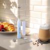 imageZulay Froth N Go Milk Frother Rechargeable  3in1 Frother Wand With Case ampamp USBC Charger  Comes With 3 Whisk Attachments for Latte Cappuccino Matcha Protein Shakes  CloudCloud
