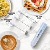 imageZulay Froth N Go Milk Frother Rechargeable  3in1 Frother Wand With Case ampamp USBC Charger  Comes With 3 Whisk Attachments for Latte Cappuccino Matcha Protein Shakes  CloudCloud