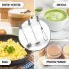 imageZulay Froth N Go Milk Frother Rechargeable  3in1 Frother Wand With Case ampamp USBC Charger  Comes With 3 Whisk Attachments for Latte Cappuccino Matcha Protein Shakes  CloudShiny Silver