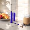 imageZulay Froth N Go Milk Frother Rechargeable  3in1 Frother Wand With Case ampamp USBC Charger  Comes With 3 Whisk Attachments for Latte Cappuccino Matcha Protein Shakes  CloudBlue