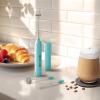 imageZulay Froth N Go Milk Frother Rechargeable  3in1 Frother Wand With Case ampamp USBC Charger  Comes With 3 Whisk Attachments for Latte Cappuccino Matcha Protein Shakes  CloudAqua