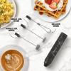 imageZulay Froth N Go Milk Frother Rechargeable  3in1 Frother Wand With Case ampamp USBC Charger  Comes With 3 Whisk Attachments for Latte Cappuccino Matcha Protein Shakes  CloudBlack Marble