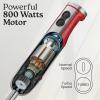imageZulay Immersion Blender Handheld  800 Watt Hand Blender With HighPower Turbo Mode  Durable Stick Blender With UltraSharp Stainless Steel Blades For Effortless Blending  BlackCardinal Red