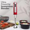 imageZulay Immersion Blender Handheld  800 Watt Hand Blender With HighPower Turbo Mode  Durable Stick Blender With UltraSharp Stainless Steel Blades For Effortless Blending  BlackCardinal Red