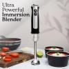 imageZulay Immersion Blender Handheld  800 Watt Hand Blender With HighPower Turbo Mode  Durable Stick Blender With UltraSharp Stainless Steel Blades For Effortless Blending  BlackMatte Black
