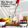 imageZulay Immersion Blender Handheld  800 Watt Hand Blender With HighPower Turbo Mode  Durable Stick Blender With UltraSharp Stainless Steel Blades For Effortless Blending  BlackCardinal Red