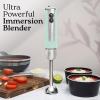 imageZulay Immersion Blender Handheld  800 Watt Hand Blender With HighPower Turbo Mode  Durable Stick Blender With UltraSharp Stainless Steel Blades For Effortless Blending  BlackCaribbean Aqua