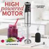 imageZulay Immersion Blender Handheld  800 Watt Hand Blender With HighPower Turbo Mode  Durable Stick Blender With UltraSharp Stainless Steel Blades For Effortless Blending  BlackMatte Black