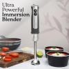 imageZulay Immersion Blender Handheld  800 Watt Hand Blender With HighPower Turbo Mode  Durable Stick Blender With UltraSharp Stainless Steel Blades For Effortless Blending  BlackGray