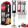 imageZulay Immersion Blender Handheld  800 Watt Hand Blender With HighPower Turbo Mode  Durable Stick Blender With UltraSharp Stainless Steel Blades For Effortless Blending  BlackMatte Black