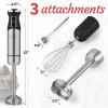 imageZulay Immersion Blender Handheld  800 Watt Hand Blender With HighPower Turbo Mode  Durable Stick Blender With UltraSharp Stainless Steel Blades For Effortless Blending  BlackMatte Black