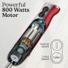 imageZulay Immersion Blender Handheld  800 Watt Hand Blender With HighPower Turbo Mode  Durable Stick Blender With UltraSharp Stainless Steel Blades For Effortless Blending  BlackCardinal Red