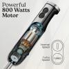 imageZulay Immersion Blender Handheld  800 Watt Hand Blender With HighPower Turbo Mode  Durable Stick Blender With UltraSharp Stainless Steel Blades For Effortless Blending  BlackMatte Black