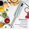 imageZulay Immersion Blender Handheld  800 Watt Hand Blender With HighPower Turbo Mode  Durable Stick Blender With UltraSharp Stainless Steel Blades For Effortless Blending  BlackCaribbean Aqua