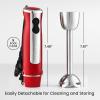 imageZulay Immersion Blender Handheld  800 Watt Hand Blender With HighPower Turbo Mode  Durable Stick Blender With UltraSharp Stainless Steel Blades For Effortless Blending  BlackCardinal Red