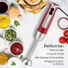 imageZulay Immersion Blender Handheld  800 Watt Hand Blender With HighPower Turbo Mode  Durable Stick Blender With UltraSharp Stainless Steel Blades For Effortless Blending  BlackCardinal Red