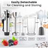 imageZulay Immersion Blender Handheld  800 Watt Hand Blender With HighPower Turbo Mode  Durable Stick Blender With UltraSharp Stainless Steel Blades For Effortless Blending  BlackGray