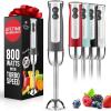 imageZulay Immersion Blender Handheld  800 Watt Hand Blender With HighPower Turbo Mode  Durable Stick Blender With UltraSharp Stainless Steel Blades For Effortless Blending  BlackGray