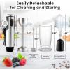 imageZulay Immersion Blender Handheld  800 Watt Hand Blender With HighPower Turbo Mode  Durable Stick Blender With UltraSharp Stainless Steel Blades For Effortless Blending  BlackMatte Black