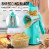 imageZulay Kitchen Rotary Cheese Grater 5 Blade Cheese Shredder  Manual Hand Crank Cheese Grater With Reinforced Suction ampamp 5 Interchangeable Drums  Easy to Use Vegetable Chopper Round Mandoline SlicerCalm Teal