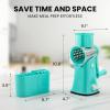 imageZulay Kitchen Rotary Cheese Grater 5 Blade Cheese Shredder  Manual Hand Crank Cheese Grater With Reinforced Suction ampamp 5 Interchangeable Drums  Easy to Use Vegetable Chopper Round Mandoline SlicerCalm Teal