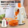 imageZulay Kitchen Rotary Cheese Grater 5 Blade Cheese Shredder  Manual Hand Crank Cheese Grater With Reinforced Suction ampamp 5 Interchangeable Drums  Easy to Use Vegetable Chopper Round Mandoline SlicerChampagne Frost