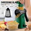 imageZulay Kitchen Rotary Cheese Grater 5 Blade Cheese Shredder  Manual Hand Crank Cheese Grater With Reinforced Suction ampamp 5 Interchangeable Drums  Easy to Use Vegetable Chopper Round Mandoline SlicerJade Night