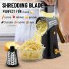 imageZulay Kitchen Rotary Cheese Grater 5 Blade Cheese Shredder  Manual Hand Crank Cheese Grater With Reinforced Suction ampamp 5 Interchangeable Drums  Easy to Use Vegetable Chopper Round Mandoline SlicerBlack Royale
