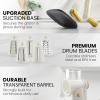 imageZulay Kitchen Rotary Cheese Grater 5 Blade Cheese Shredder  Manual Hand Crank Cheese Grater With Reinforced Suction ampamp 5 Interchangeable Drums  Easy to Use Vegetable Chopper Round Mandoline SlicerChampagne Frost