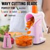 imageZulay Kitchen Rotary Cheese Grater 5 Blade Cheese Shredder  Manual Hand Crank Cheese Grater With Reinforced Suction ampamp 5 Interchangeable Drums  Easy to Use Vegetable Chopper Round Mandoline SlicerBlush Pearl