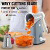 imageZulay Kitchen Rotary Cheese Grater 5 Blade Cheese Shredder  Manual Hand Crank Cheese Grater With Reinforced Suction ampamp 5 Interchangeable Drums  Easy to Use Vegetable Chopper Round Mandoline SlicerCloud Whisper