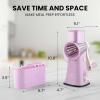 imageZulay Kitchen Rotary Cheese Grater 5 Blade Cheese Shredder  Manual Hand Crank Cheese Grater With Reinforced Suction ampamp 5 Interchangeable Drums  Easy to Use Vegetable Chopper Round Mandoline SlicerBlush Pearl