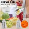 imageZulay Kitchen Rotary Cheese Grater 5 Blade Cheese Shredder  Manual Hand Crank Cheese Grater With Reinforced Suction ampamp 5 Interchangeable Drums  Easy to Use Vegetable Chopper Round Mandoline SlicerElegant Candy