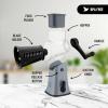 imageZulay Kitchen Rotary Cheese Grater 5 Blade Cheese Shredder  Manual Hand Crank Cheese Grater With Reinforced Suction ampamp 5 Interchangeable Drums  Easy to Use Vegetable Chopper Round Mandoline SlicerGraphite Storm