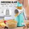 imageZulay Kitchen Rotary Cheese Grater 5 Blade Cheese Shredder  Manual Hand Crank Cheese Grater With Reinforced Suction ampamp 5 Interchangeable Drums  Easy to Use Vegetable Chopper Round Mandoline SlicerIcy Breeze