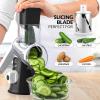 imageZulay Kitchen Rotary Cheese Grater 5 Blade Cheese Shredder  Manual Hand Crank Cheese Grater With Reinforced Suction ampamp 5 Interchangeable Drums  Easy to Use Vegetable Chopper Round Mandoline SlicerJet Black