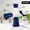 imageZulay Kitchen Rotary Cheese Grater 5 Blade Cheese Shredder  Manual Hand Crank Cheese Grater With Reinforced Suction ampamp 5 Interchangeable Drums  Easy to Use Vegetable Chopper Round Mandoline SlicerCrystal Sapphire