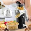 imageZulay Kitchen Rotary Cheese Grater 5 Blade Cheese Shredder  Manual Hand Crank Cheese Grater With Reinforced Suction ampamp 5 Interchangeable Drums  Easy to Use Vegetable Chopper Round Mandoline SlicerIvory Onyx