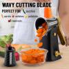 imageZulay Kitchen Rotary Cheese Grater 5 Blade Cheese Shredder  Manual Hand Crank Cheese Grater With Reinforced Suction ampamp 5 Interchangeable Drums  Easy to Use Vegetable Chopper Round Mandoline SlicerBlack Royale